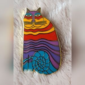 Vintage Laurel Burch "Rainbow Cats' Brooch 1980's